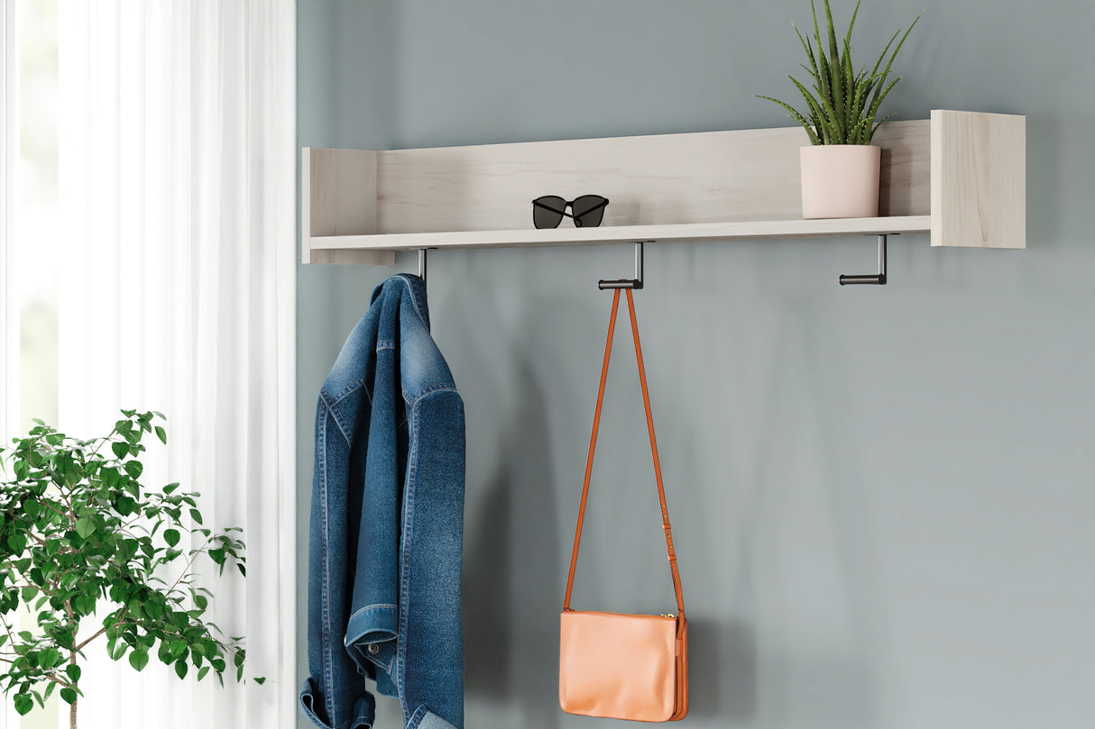 Furniture City - MS - Ashley Furniture - Socalle Wall Decor - Wall Mounted Coat Rack w/Shelf / Light Natural - EA1864-151