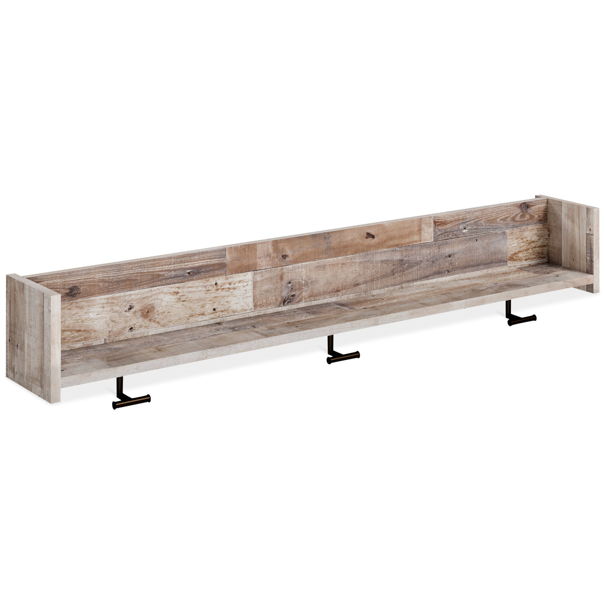 Furniture City - MS - Ashley Furniture - Neilsville Wall Decor - Wall Mounted Coat Rack w/Shelf / Whitewash - EA2320-151