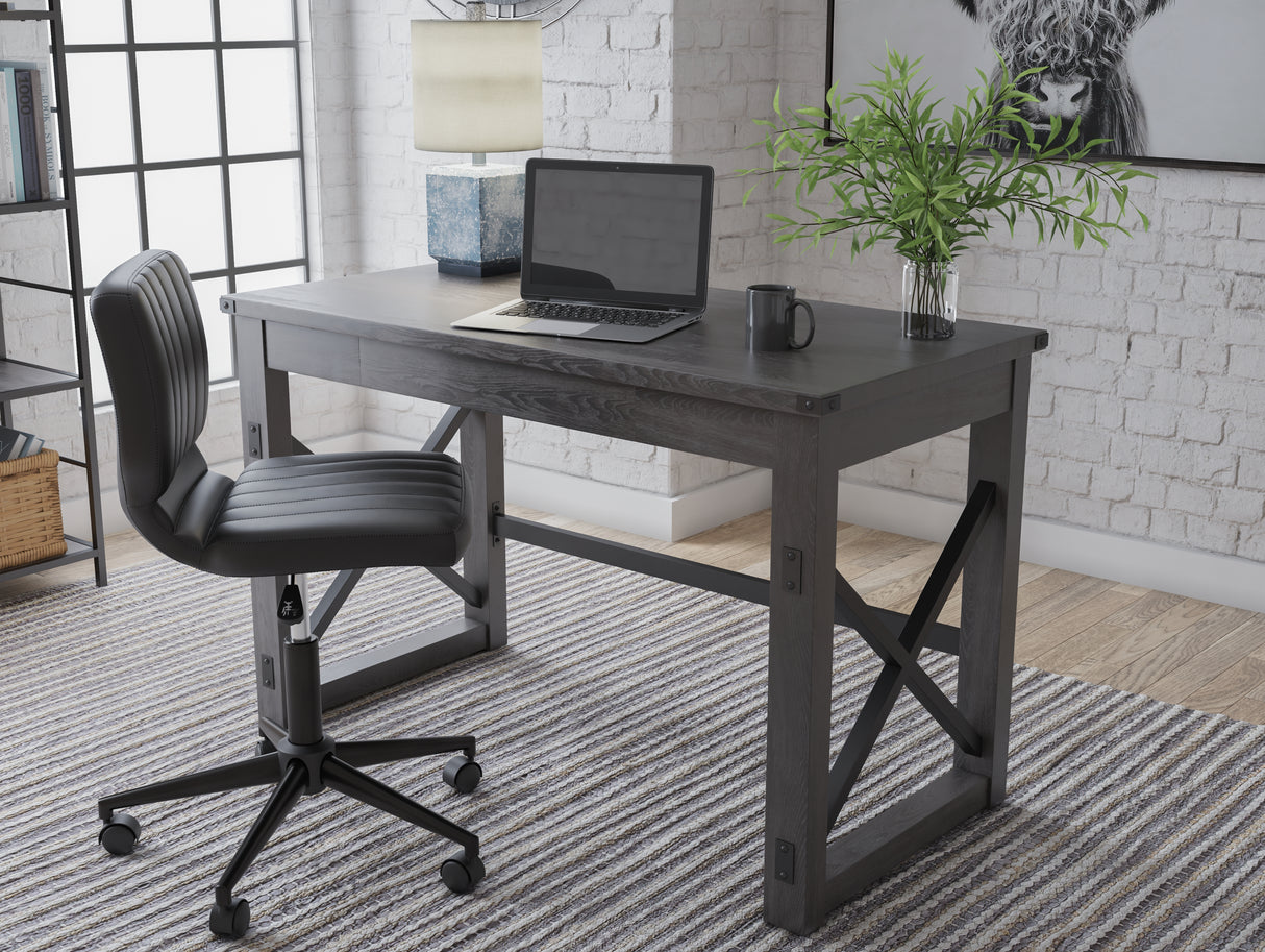 Furniture City - MS - Ashley Furniture - Freedan Office Desk - Home Office Desk / Grayish Brown - H286-26