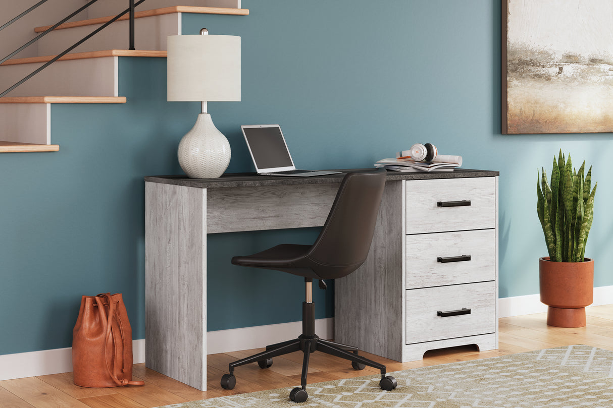 Furniture City - MS - Ashley Furniture - Shawburn Office Desk - Home Office Desk / White/Dark Charcoal Gray - H4121-34