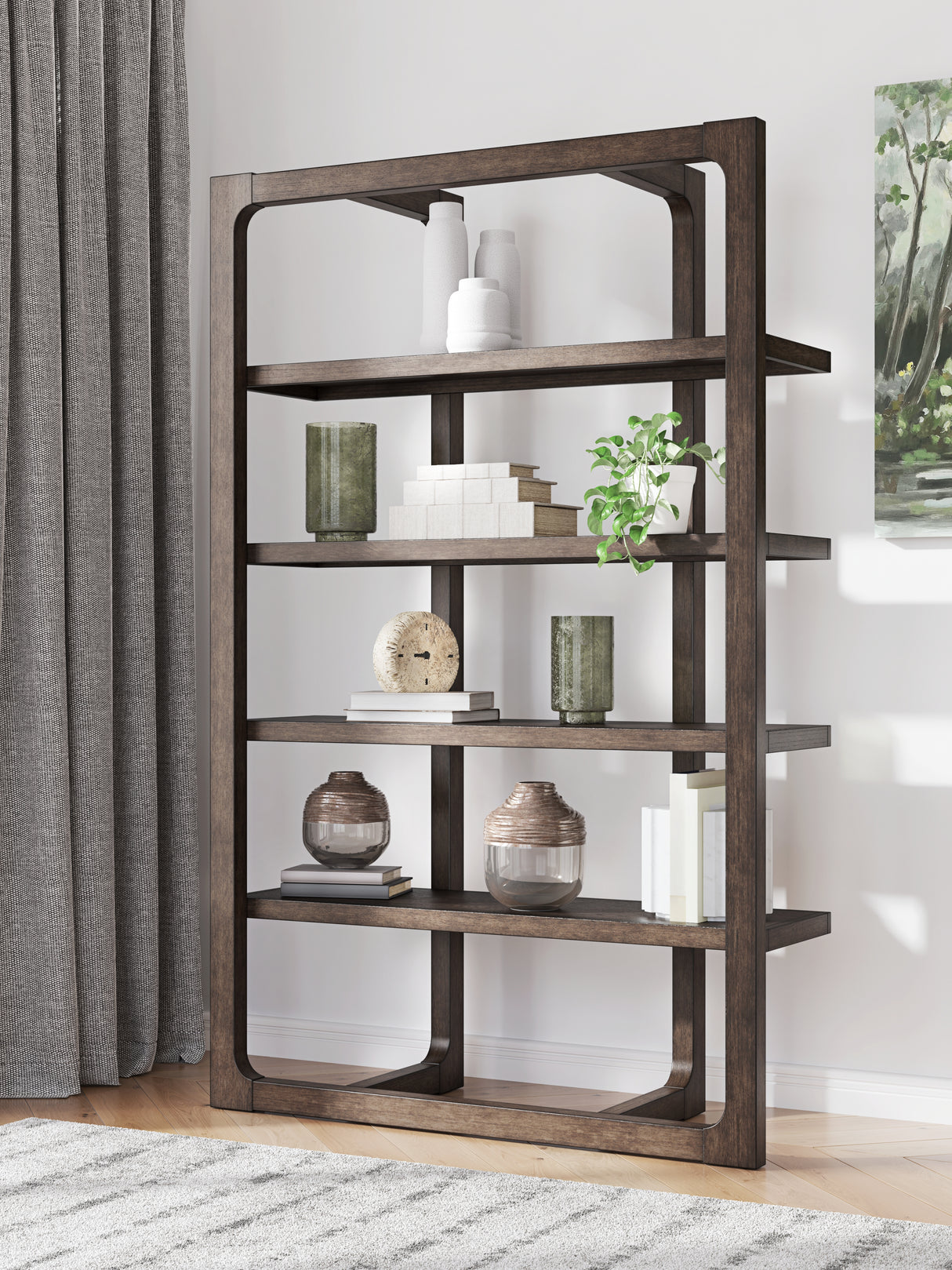 Furniture City - MS - Ashley Furniture - Breckington Bookcase - Bookcase / Dark Brown - H556-70