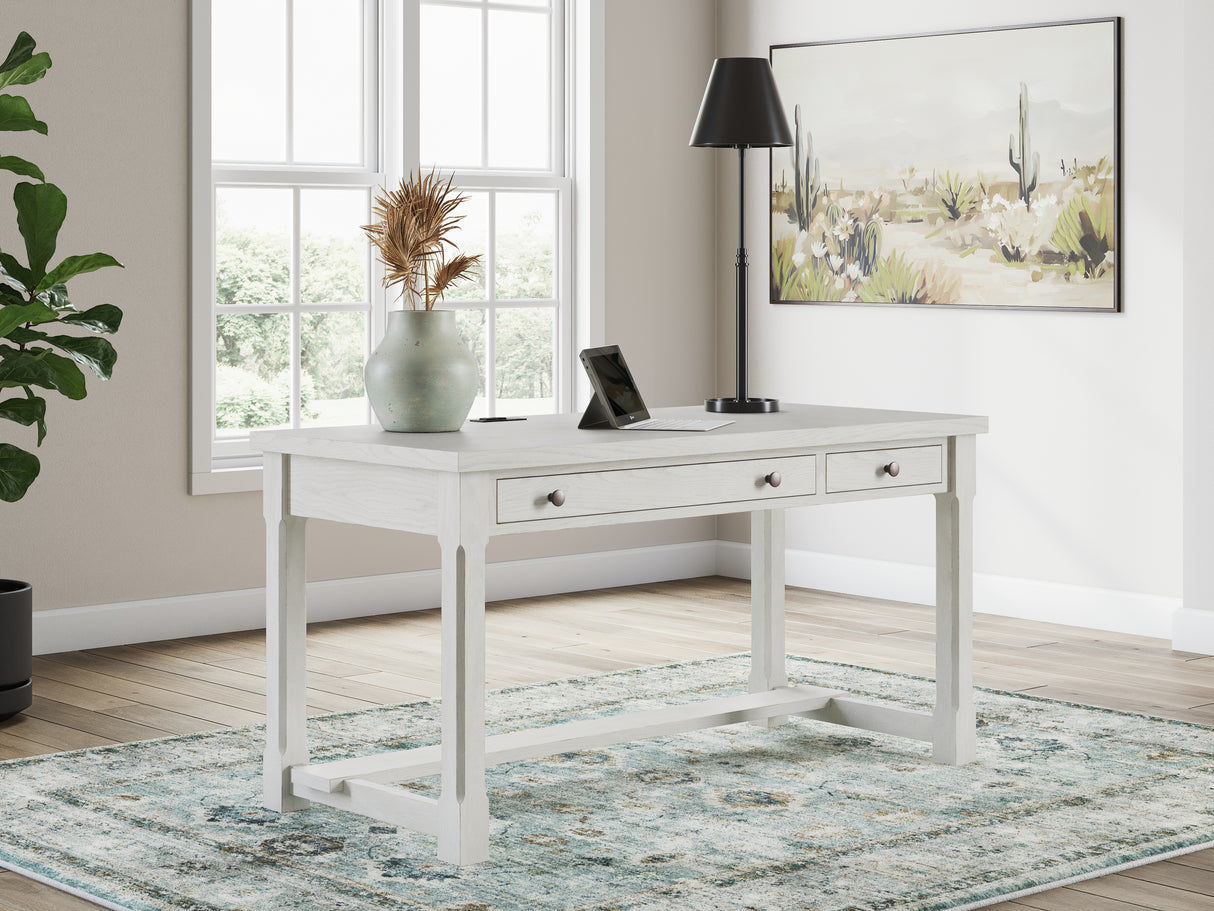 Furniture City - MS - Ashley Furniture - Robbinsdale Office Desk - L-Shaped Home Office Desk / Antique White - H742H1