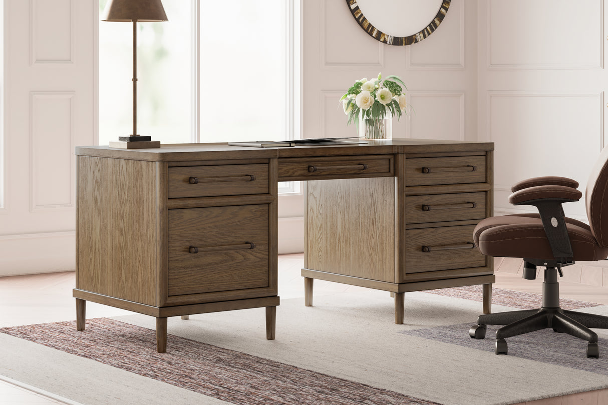 Furniture City - MS - Ashley Furniture - Roanhowe Office Desk - Home Office Desk / Brown - H769-21