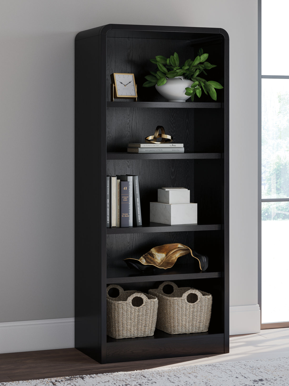 Furniture City - MS - Ashley Furniture - Rowanbeck Bookcase - Large Bookcase / Black - H821-17
