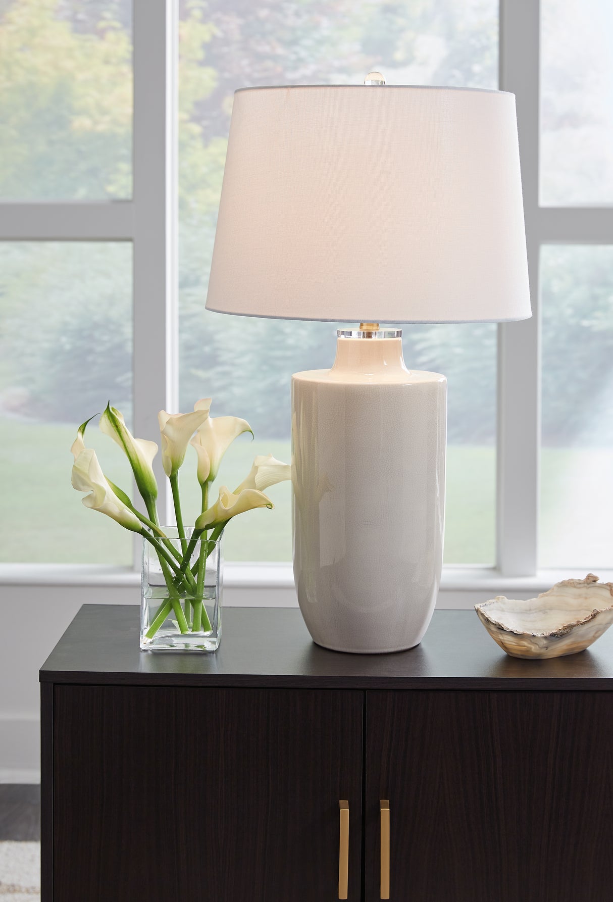 Furniture City - MS - Ashley Furniture - Cylener Lighting - Ceramic Table Lamp (1/CN) / Off White - L100794