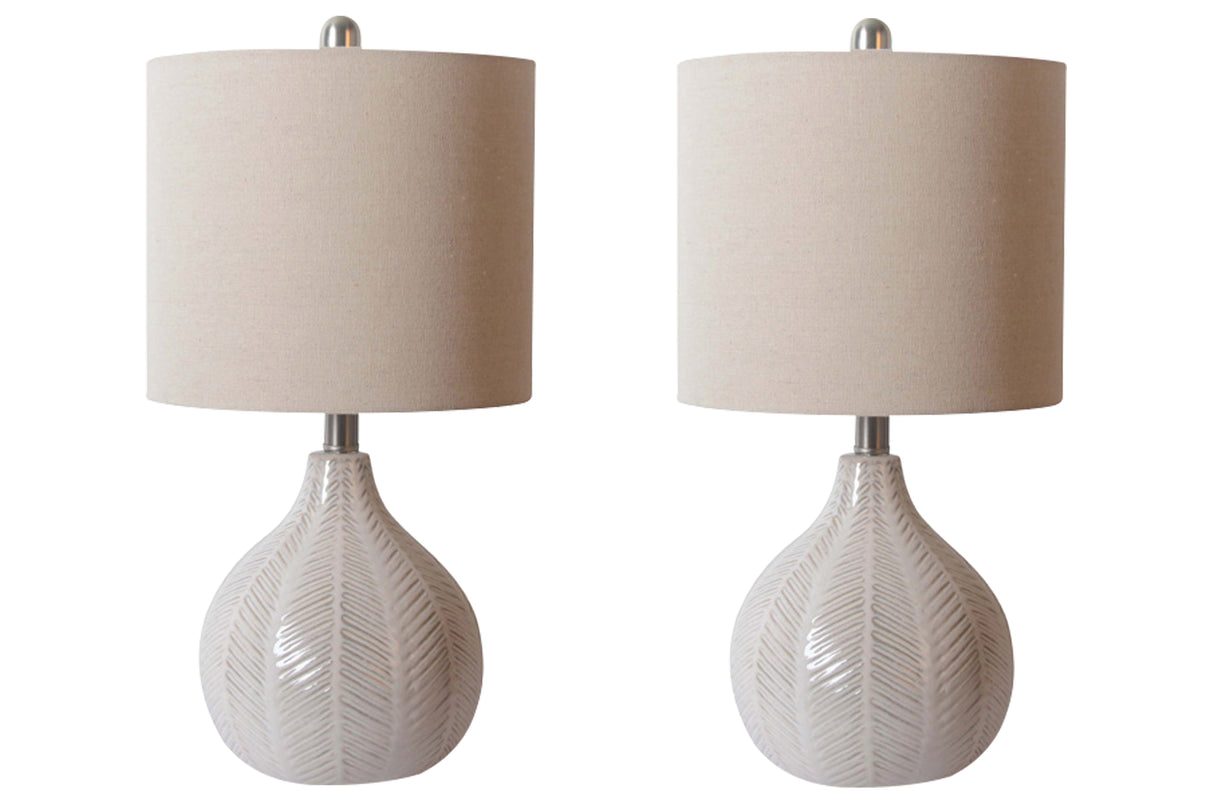 Furniture City - MS - Ashley Furniture - Rainermen Lighting - Table Lamp (Set of 2) / Off White - L180024X2