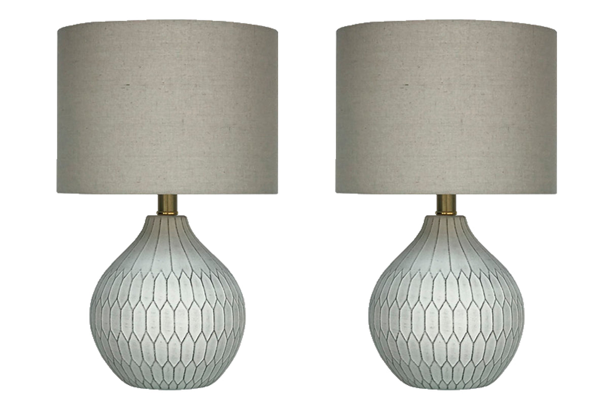 Furniture City - MS - Ashley Furniture - Wardmont Lighting - Table Lamp (Set of 2) / White - L180094X2