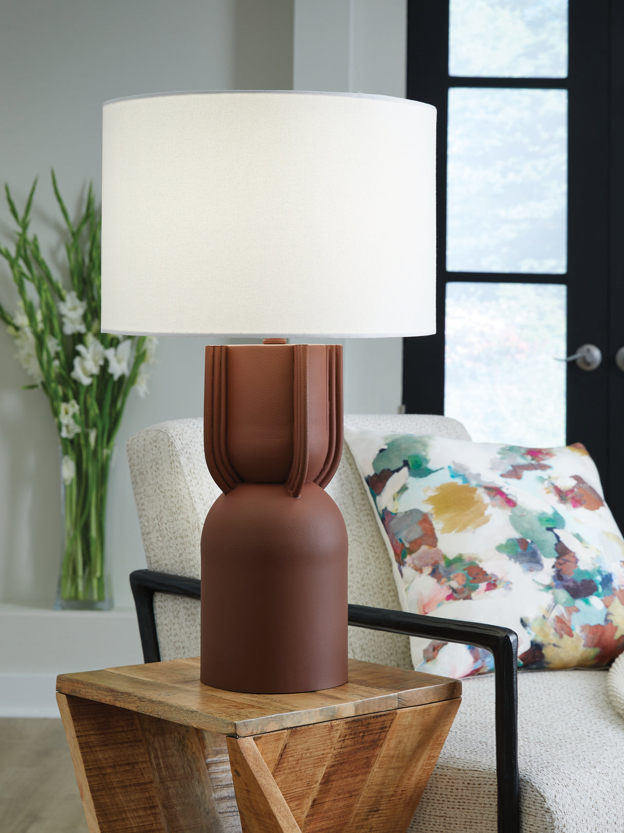 Furniture City - MS - Ashley Furniture - Rowandale Lighting - Metal Table Lamp (1/CN) / Brick Red - L207534