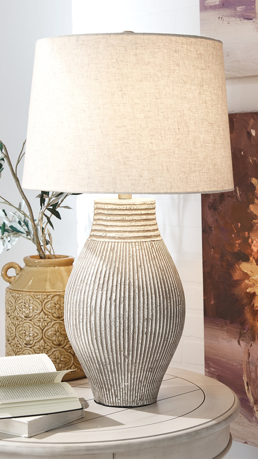 Furniture City - MS - Ashley Furniture - Layal Lighting - Table Lamp (Set of 2) / Beige - L235634X2