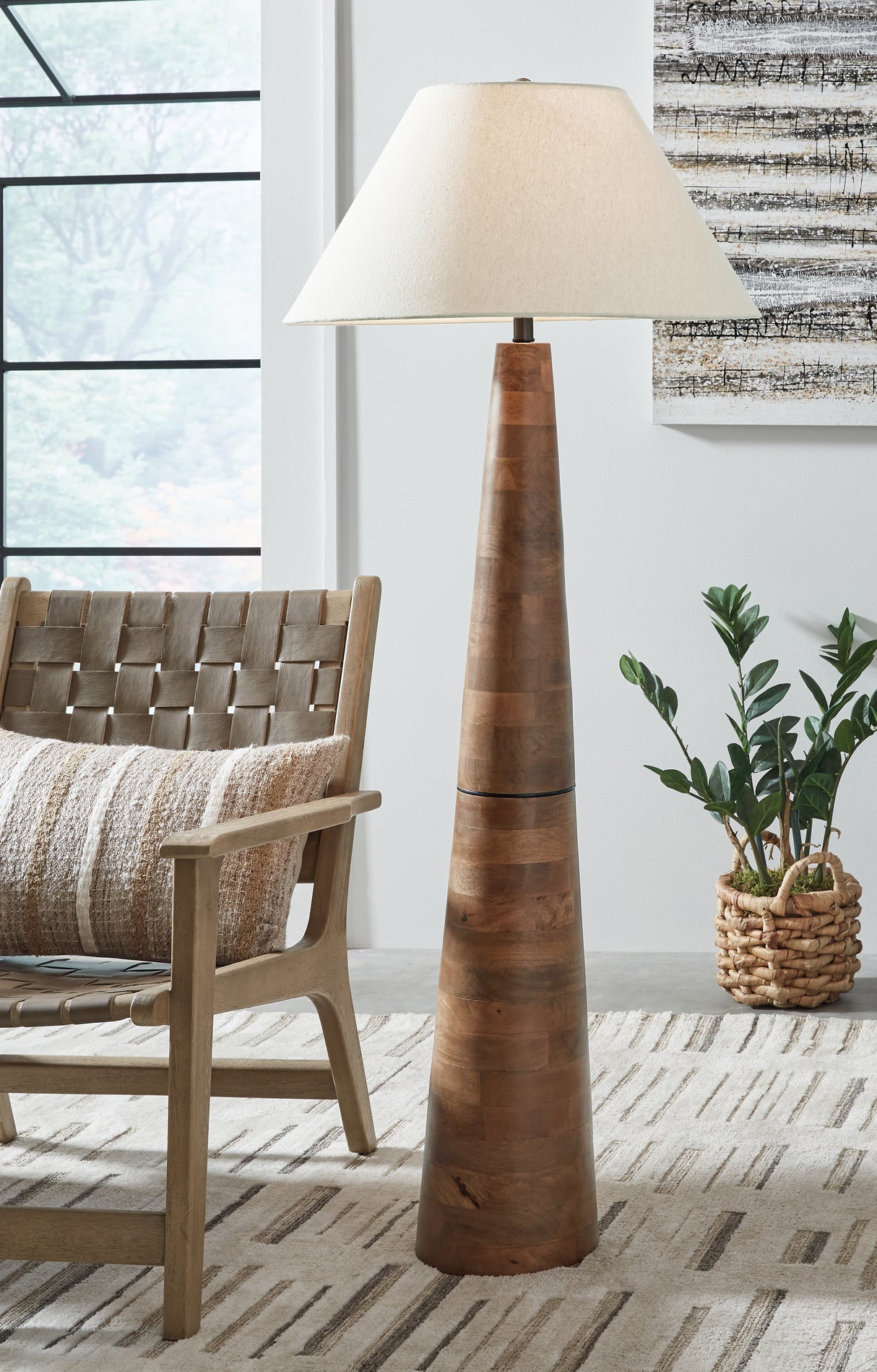 Furniture City - MS - Ashley Furniture - Danset Lighting - Wood Floor Lamp (1/CN) / Brown - L329101