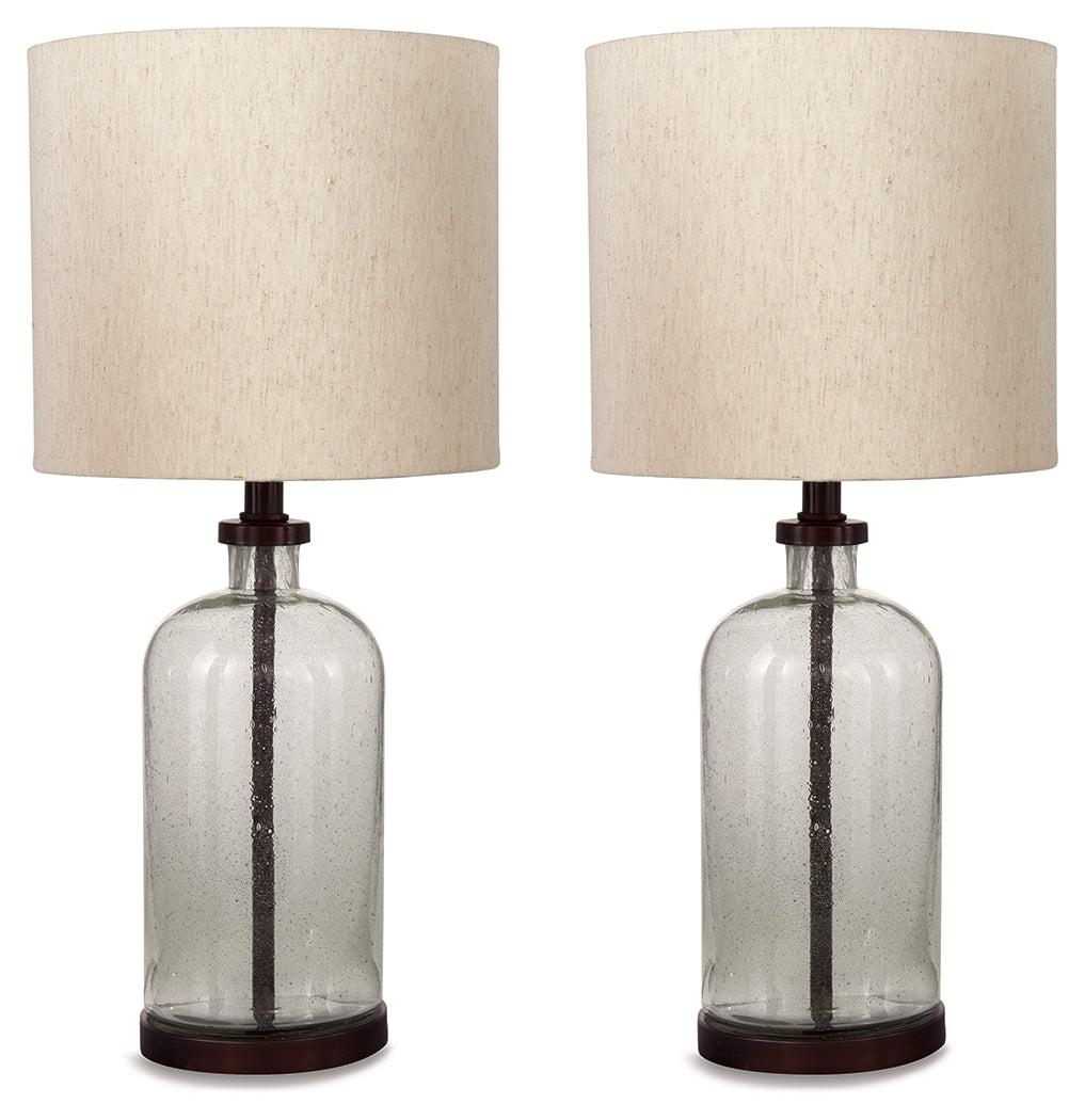 Furniture City - MS - Ashley Furniture - Bandile Lighting - Table Lamp (Set of 2) / Clear/Bronze Finish - L430674X2