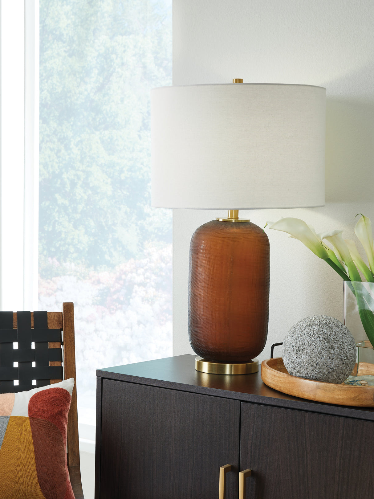 Furniture City - MS - Ashley Furniture - Farberman Lighting - Glass Table Lamp (1/CN) / Amber - L430864
