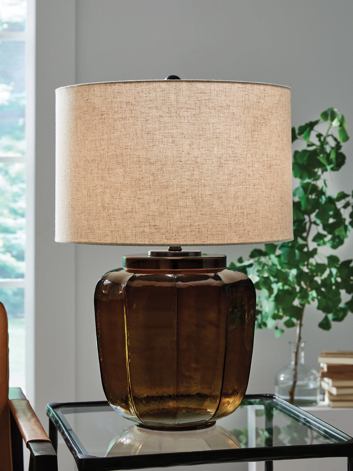 Furniture City - MS - Ashley Furniture - Bainmore Lighting - Glass Table Lamp (1/CN) / Amber - L430914