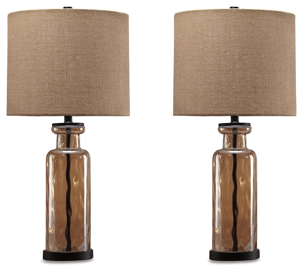 Furniture City - MS - Ashley Furniture - Laurentia Lighting - Table Lamp (Set of 2) / Champagne - L431414X2