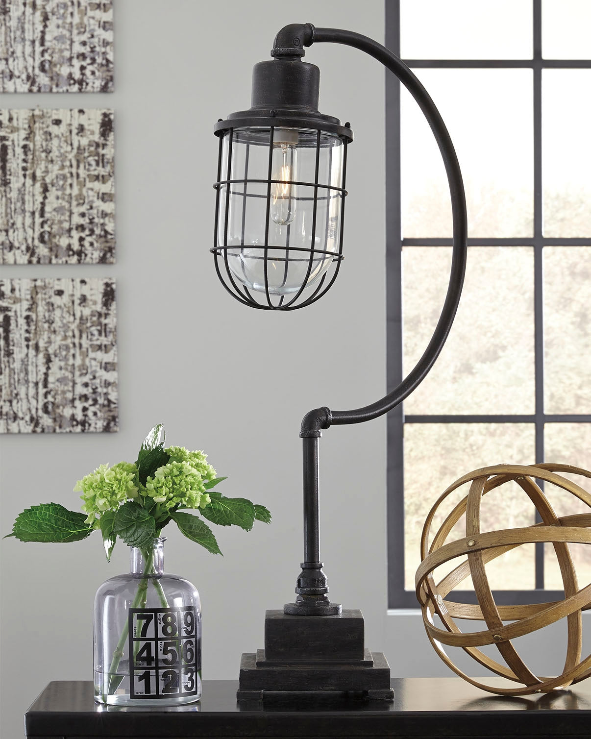 Furniture City - MS - Ashley Furniture - Jae Lighting - Metal Desk Lamp (1/CN) / Antique Black - L734232