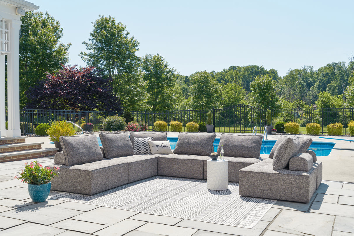 Furniture City - MS - Ashley Furniture - Bree Zee Outdoor - 7-Piece Outdoor Sectional / Brown - P160P2