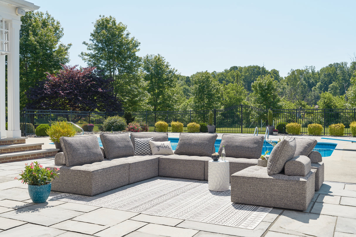 Furniture City - MS - Ashley Furniture - Bree Zee Outdoor - 8-Piece Outdoor Sectional / Brown - P160P6