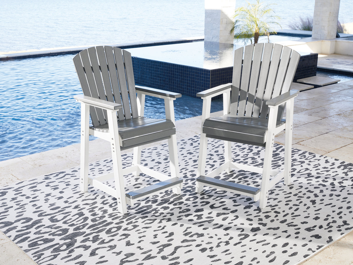 Furniture City - MS - Ashley Furniture - Transville Outdoor - Barstool (Set of 2) / Gray/White - P210-124