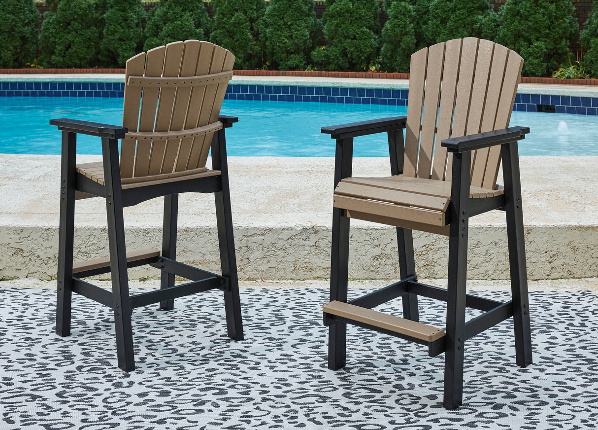 Furniture City - MS - Ashley Furniture - Fairen Trail Outdoor - Tall Barstool (Set of 2) / Black/Driftwood - P211-130