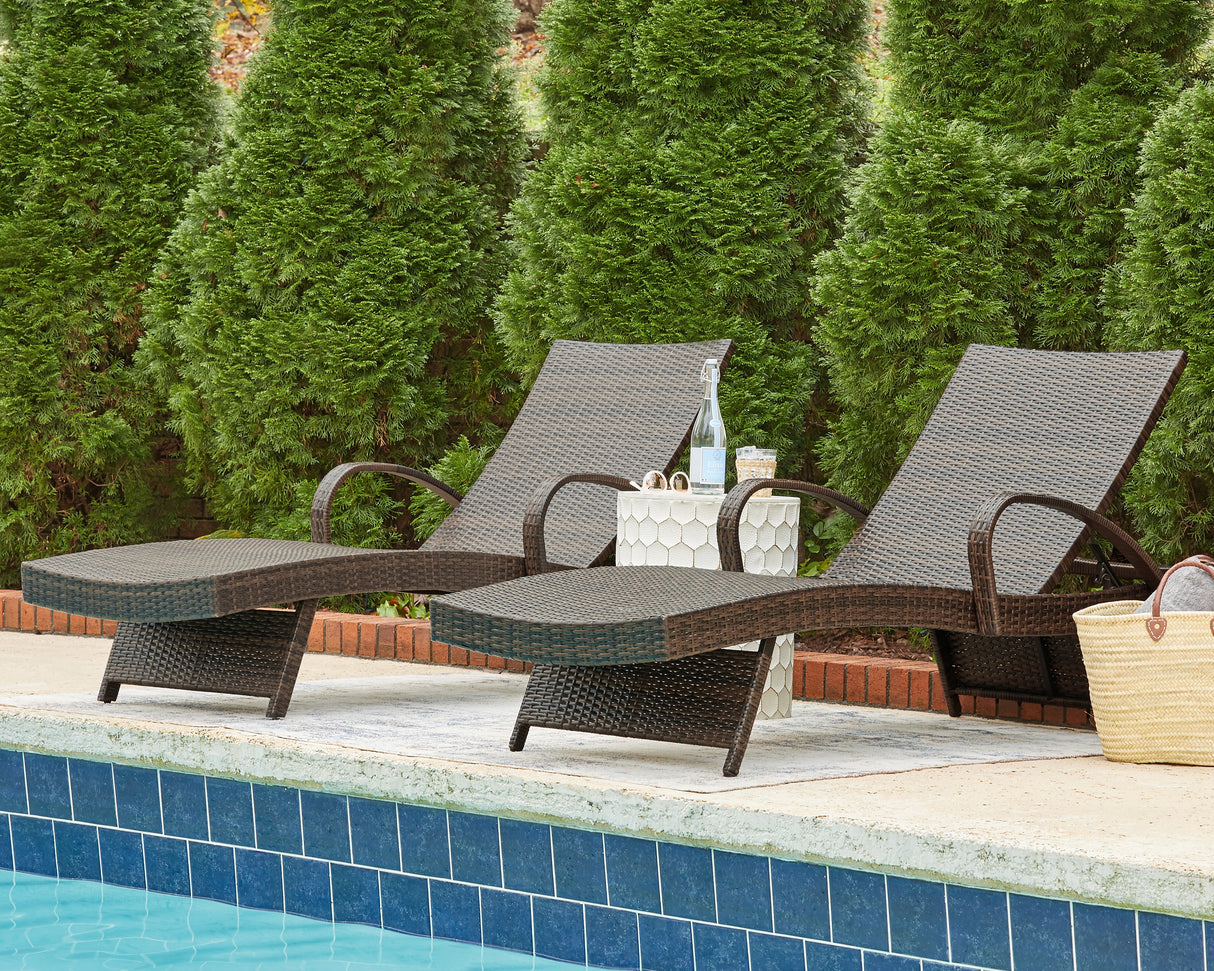 Furniture City - MS - Ashley Furniture - Kantana Outdoor - Chaise Lounge (Set of 2) / Brown - P283-815