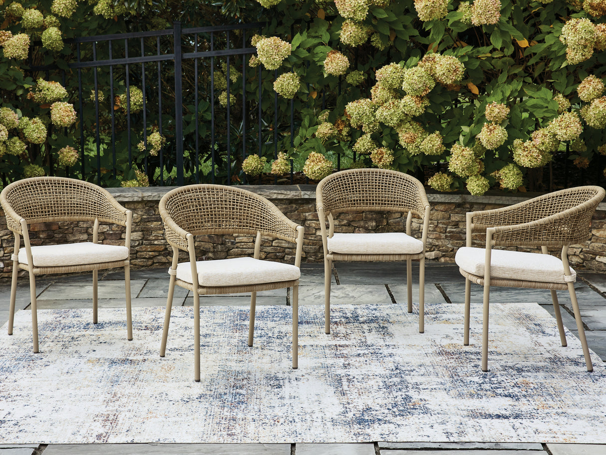 Furniture City - MS - Ashley Furniture - Orchard Beach Outdoor - Arm Chair With Cushion (4/CN) - PCP373-601A