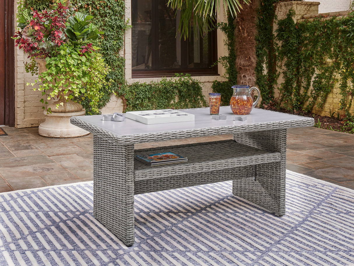 Furniture City - MS - Ashley Furniture - Naples Beach Outdoor - RECT Multi-Use Table / Light Gray - P439-625