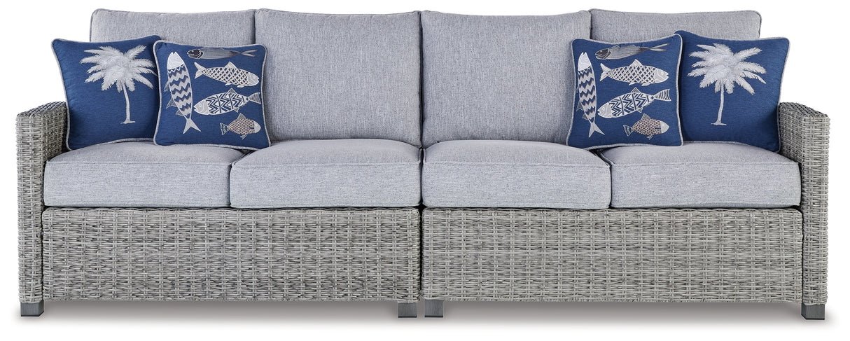 Furniture City - MS - Ashley Furniture - Naples Beach Outdoor - RAF/LAF Loveseat w/CUSH (Set of 2) / Light Gray - P439-854