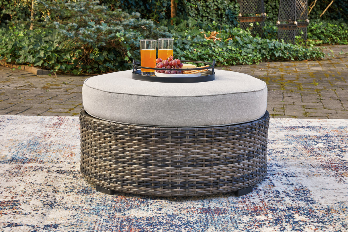 Furniture City - MS - Ashley Furniture - Harbor Court Outdoor - Ottoman with Cushion / Gray - P459-814
