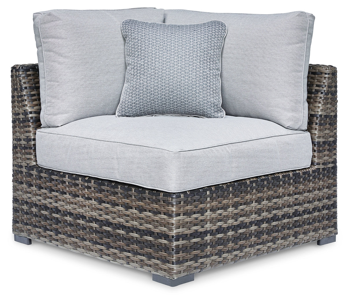 Furniture City - MS - Ashley Furniture - Harbor Court Outdoor - Corner with Cushion (Set of 2) / Gray - P459-877