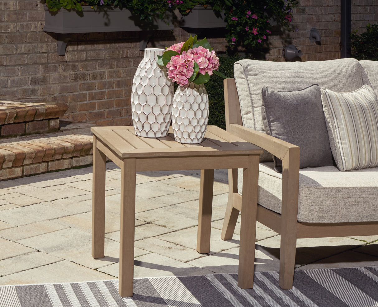 Furniture City - MS - Ashley Furniture - Hallow Creek Outdoor - Square End Table / Driftwood - P560-702