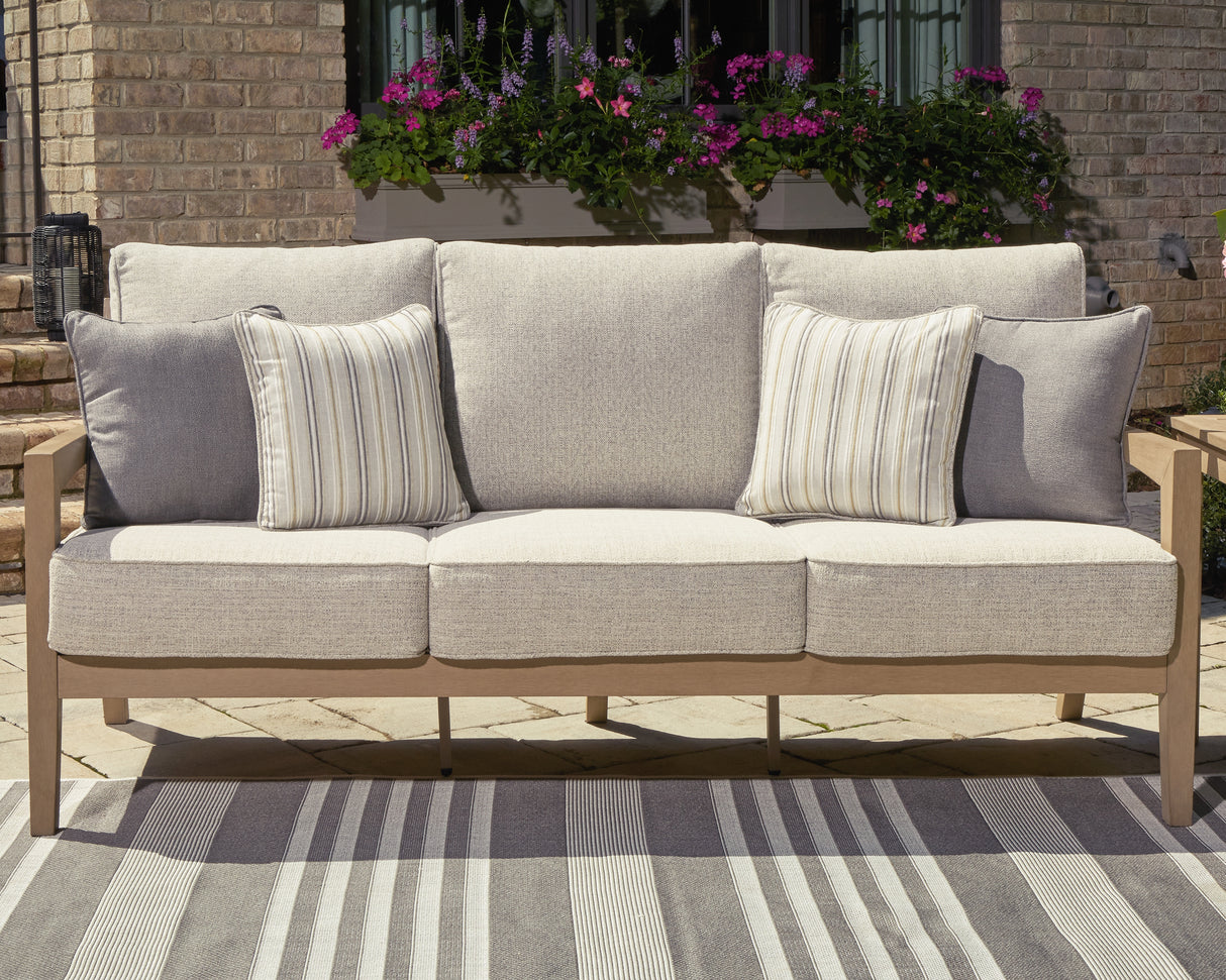 Furniture City - MS - Ashley Furniture - Hallow Creek Outdoor - Sofa with Cushion / Driftwood - P560-838