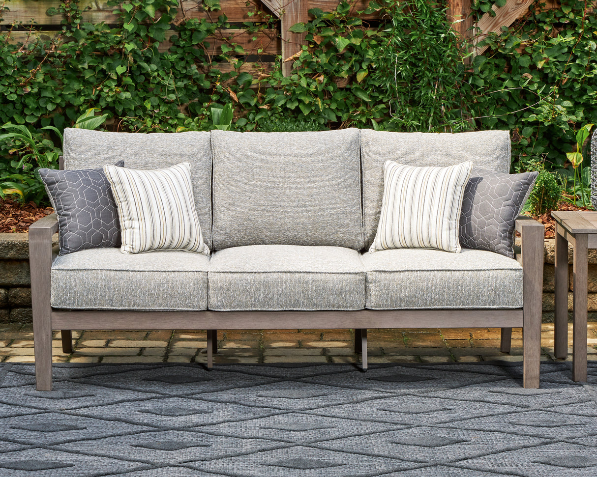Furniture City - MS - Ashley Furniture - Hillside Barn Outdoor - Sofa with Cushion / Gray/Brown - P564-838