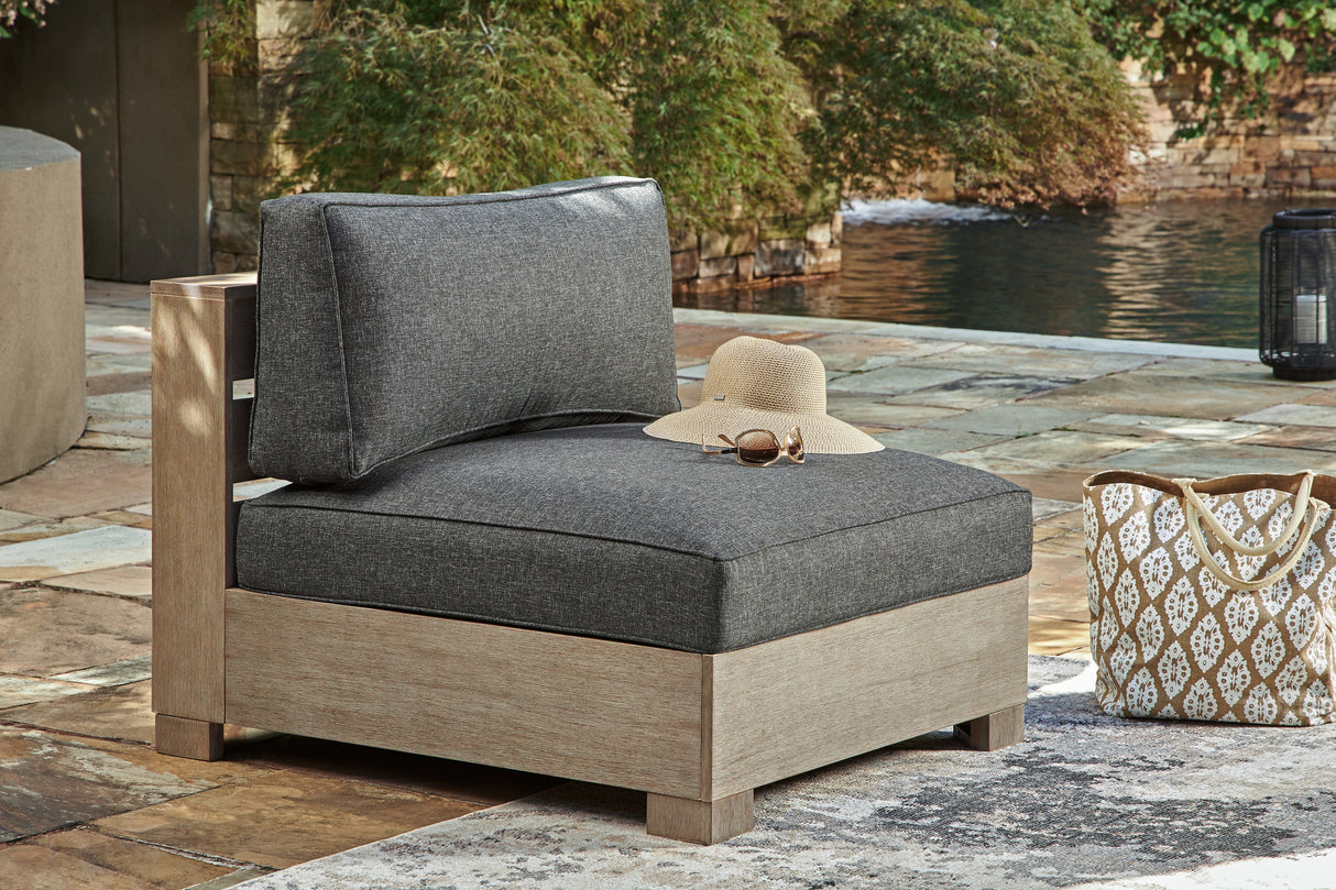Furniture City - MS - Ashley Furniture - Citrine Park Outdoor - Armless Chair w/Cushion (1/CN) / Brown/Charcoal - P660-846