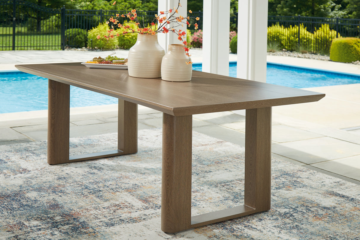 Furniture City - MS - Ashley Furniture - Serene Bay Outdoor - RECT Dining Table w/UMB OPT / Dark Brown - P671-625