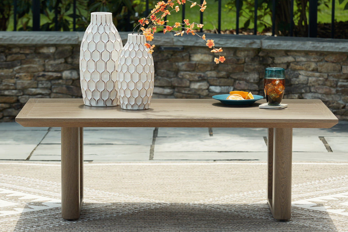 Furniture City - MS - Ashley Furniture - Serene Bay Outdoor - Rectangular Cocktail Table / Dark Brown - P671-701