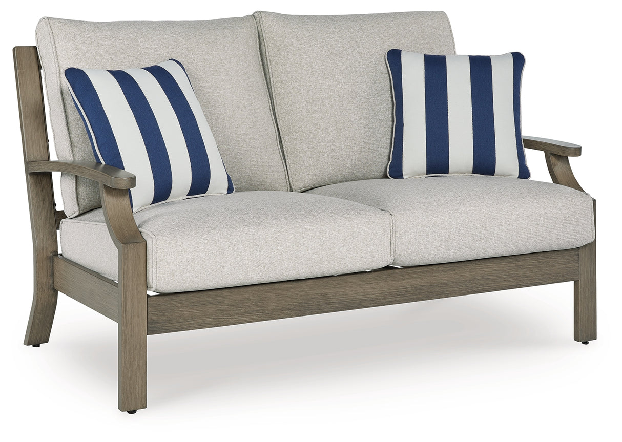 Furniture City - MS - Ashley Furniture - Rainier Ranch Outdoor - Loveseat w/Cushion / Brown/Beige - P701-835