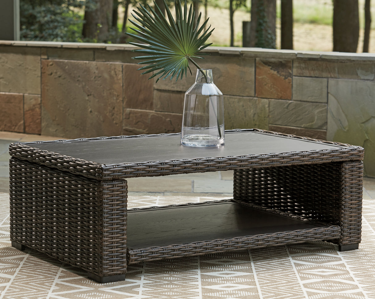 Furniture City - MS - Ashley Furniture - Grasson Lane Outdoor - Square End Table / Brown - P783-702