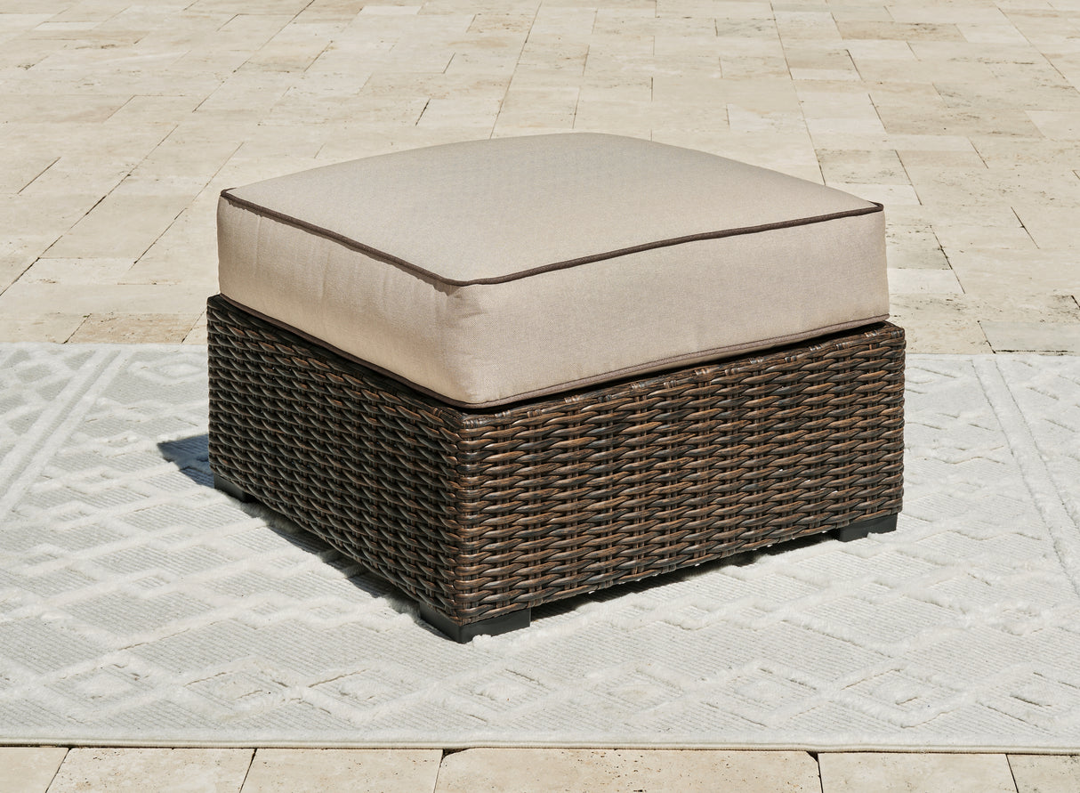 Furniture City - MS - Ashley Furniture - Coastline Bay Outdoor - Ottoman with Cushion / Brown - P784-814