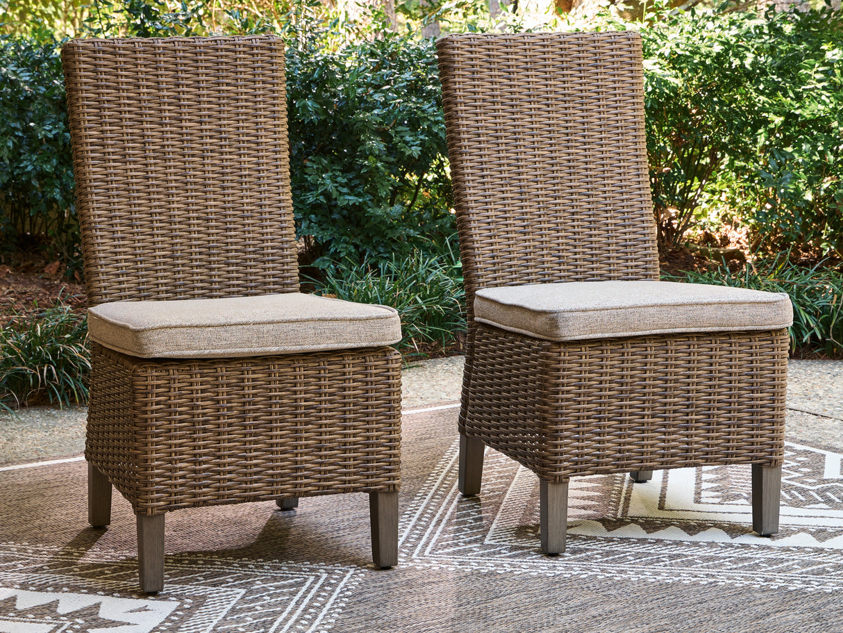 Furniture City - MS - Ashley Furniture - Laguna Heights Outdoor - Side Chair with Cushion (Set of 2) / Beige - PCP790-601