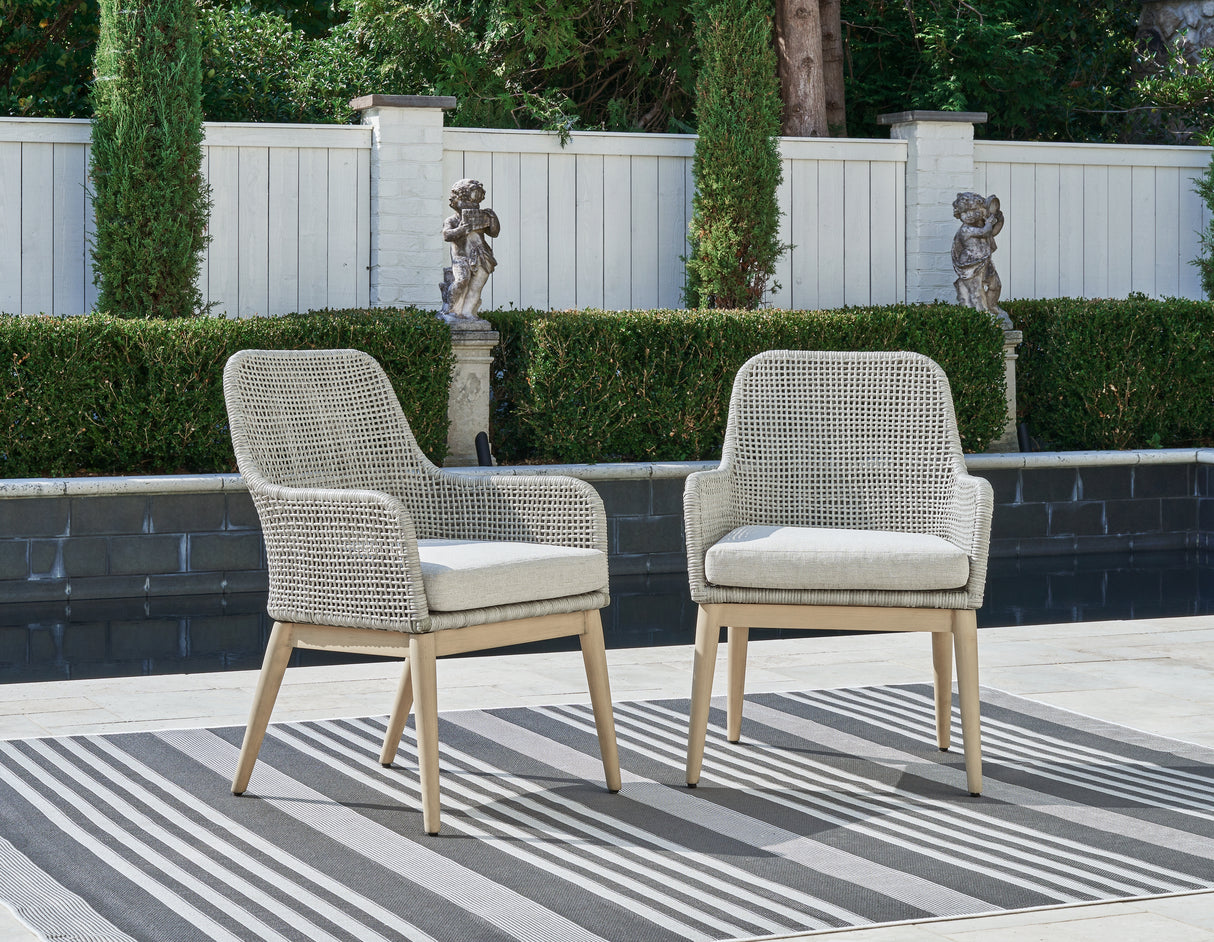 Furniture City - MS - Ashley Furniture - Seton Creek Outdoor - Arm Chair With Cushion (Set of 2) / Gray - P798-601A