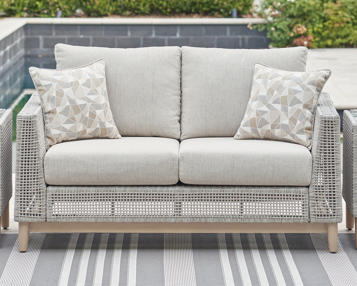 Furniture City - MS - Ashley Furniture - Seton Creek Outdoor - Loveseat w/Cushion / Gray - P798-835