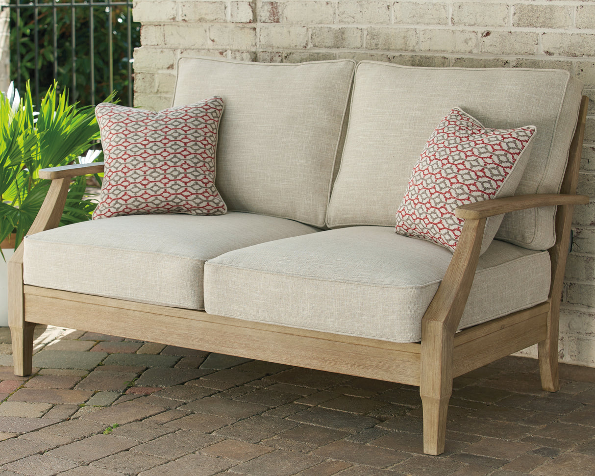 Furniture City - MS - Ashley Furniture - Clare View Outdoor - Loveseat w/Cushion / Beige - P801-835
