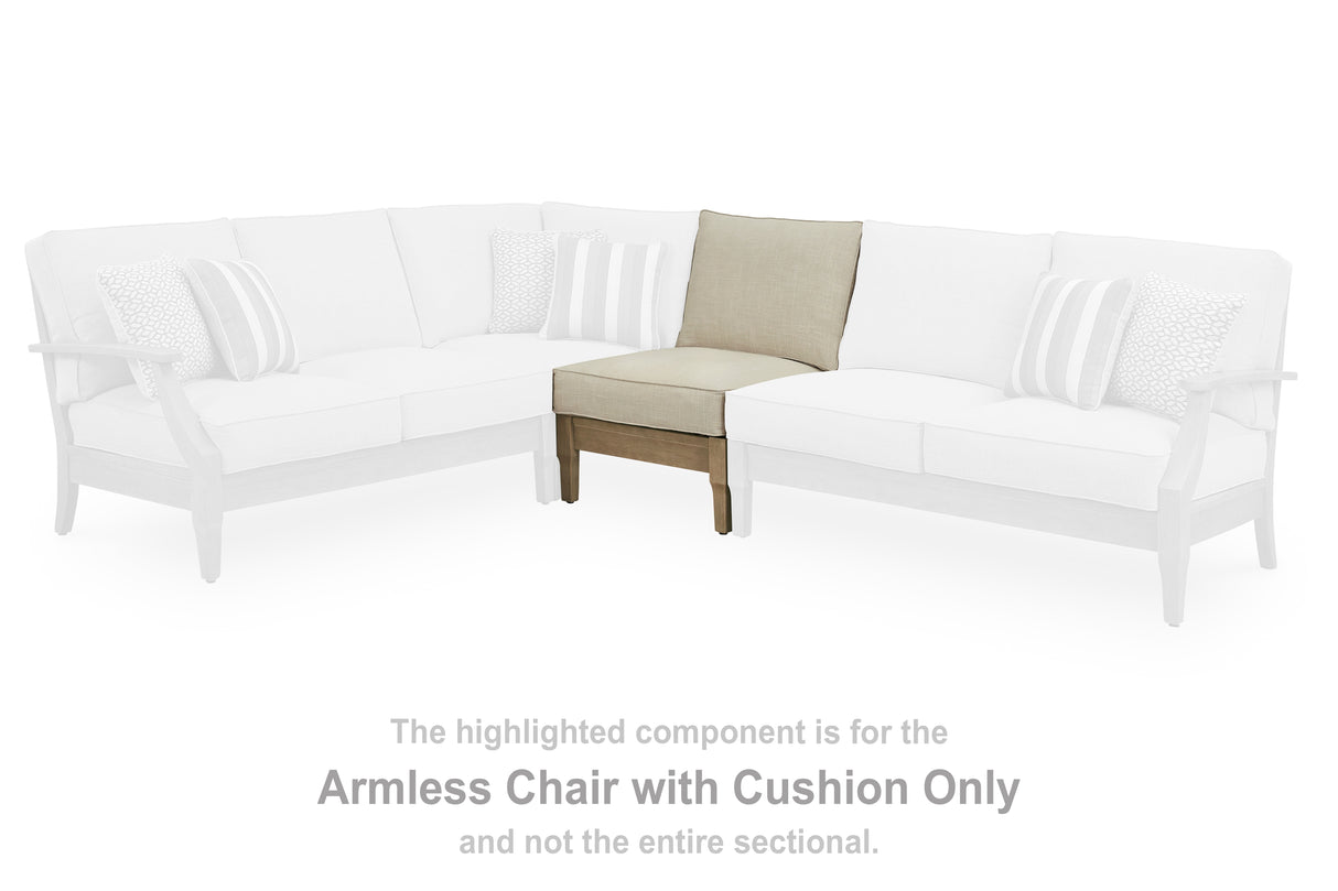Furniture City - MS - Ashley Furniture - Clare View Outdoor - Armless Chair w/Cushion / Beige - P801-846