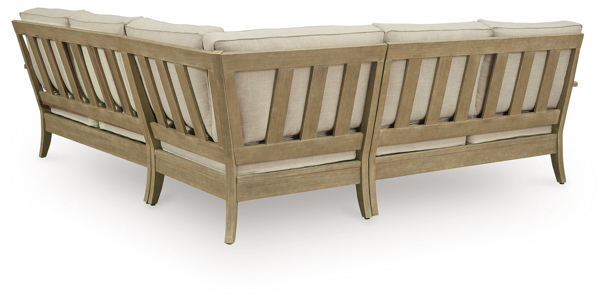 Furniture City - MS - Ashley Furniture - Clare View Outdoor - 3-Piece Outdoor Sectional / Beige - P801P10