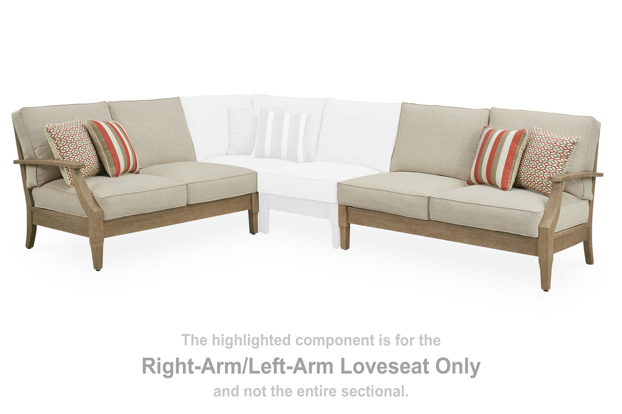 Furniture City - MS - Ashley Furniture - Clare View Outdoor - RAF/LAF Loveseat w/CUSH (Set of 2) / Beige - P801-854