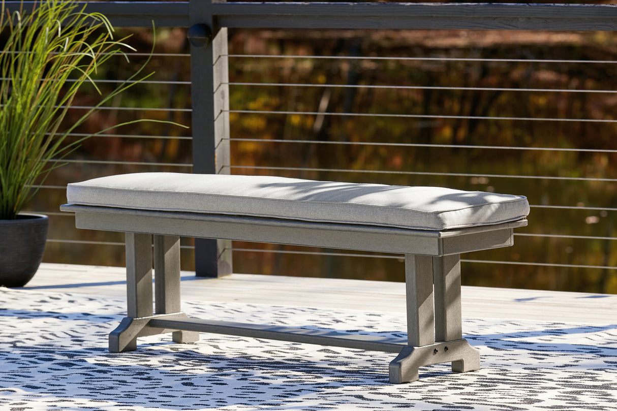 Furniture City - MS - Ashley Furniture - Visola Outdoor - Bench with Cushion / Gray - P802-600