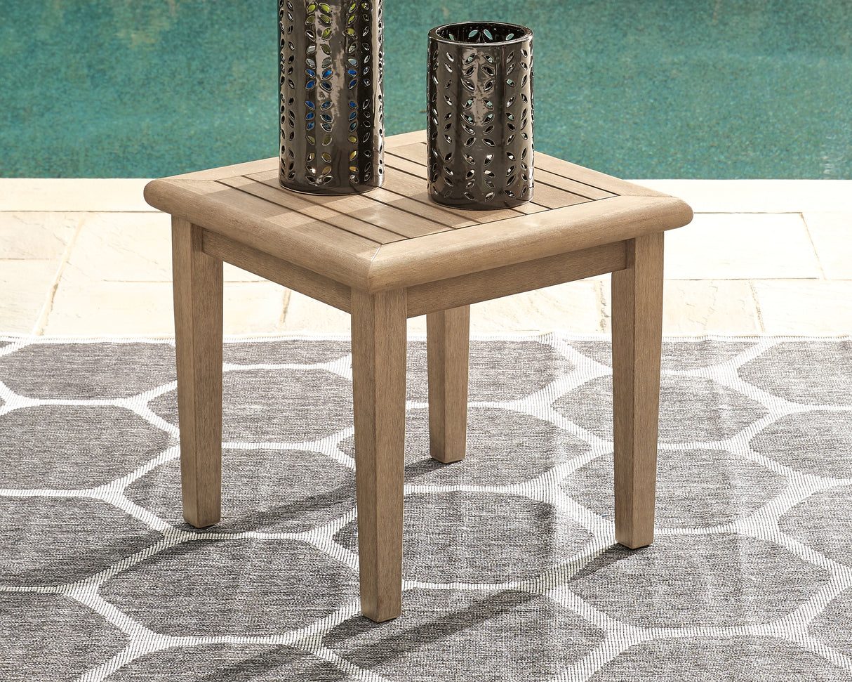 Furniture City - MS - Ashley Furniture - Gerianne Outdoor - Square End Table / Grayish Brown - P805-702