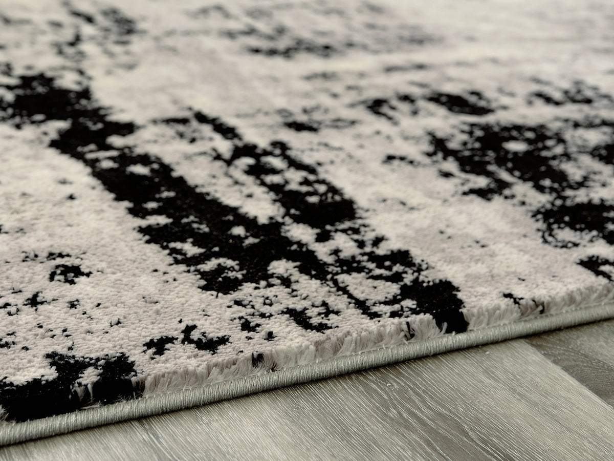 Furniture City - MS - Ashley Furniture - Zekeman Rug - 7'10" x 10' Rug / Black/Cream/Gray - R404921