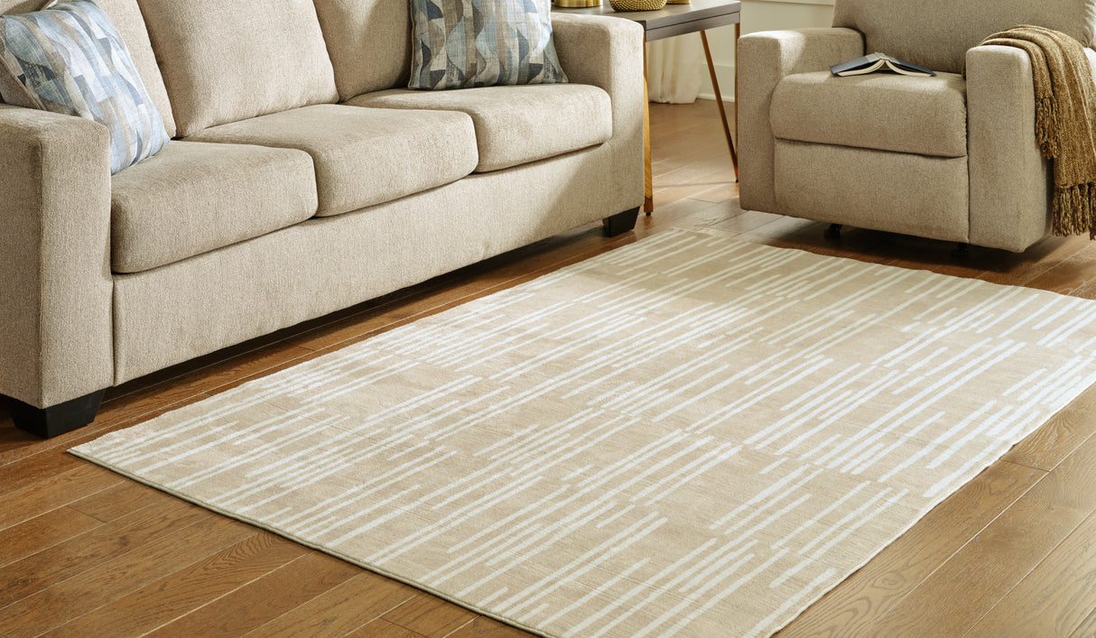 Furniture City - MS - Ashley Furniture - Ardenville Rug - 5' x 7'1" Washable Rug / Tan/Cream - R406212