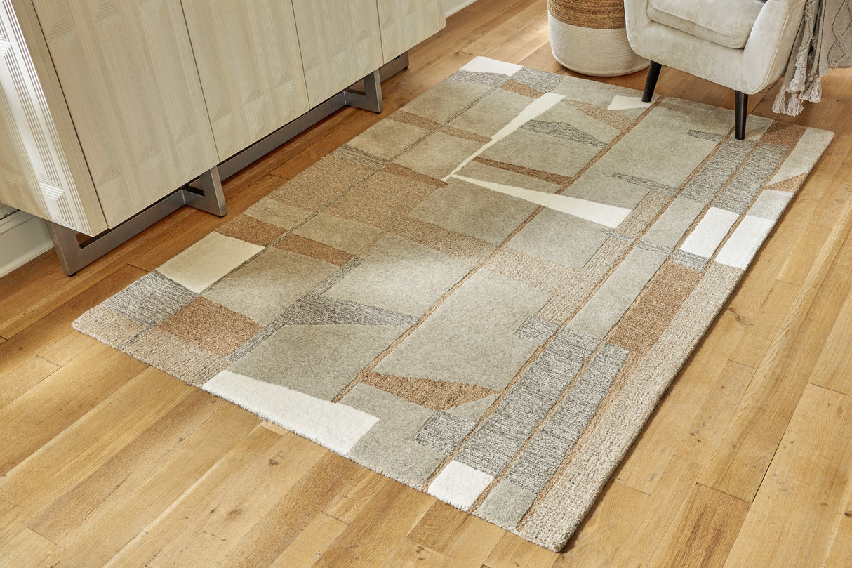 Furniture City - MS - Ashley Furniture - Abbotton Rug - 8' x 10' Rug / Taupe/Gray/Caramel - R406331